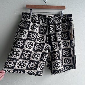 NWT Malibu Crochet Patterned Mens Shorts Drawstring - XL